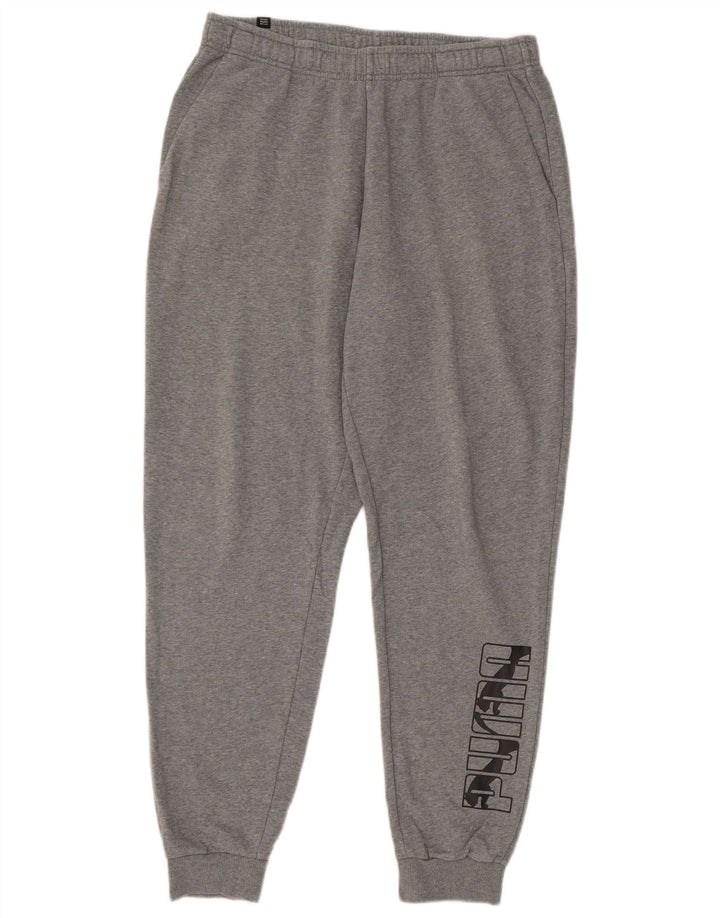 Puma Herren-Trainingshose mit Grafik, Größe L, Grau