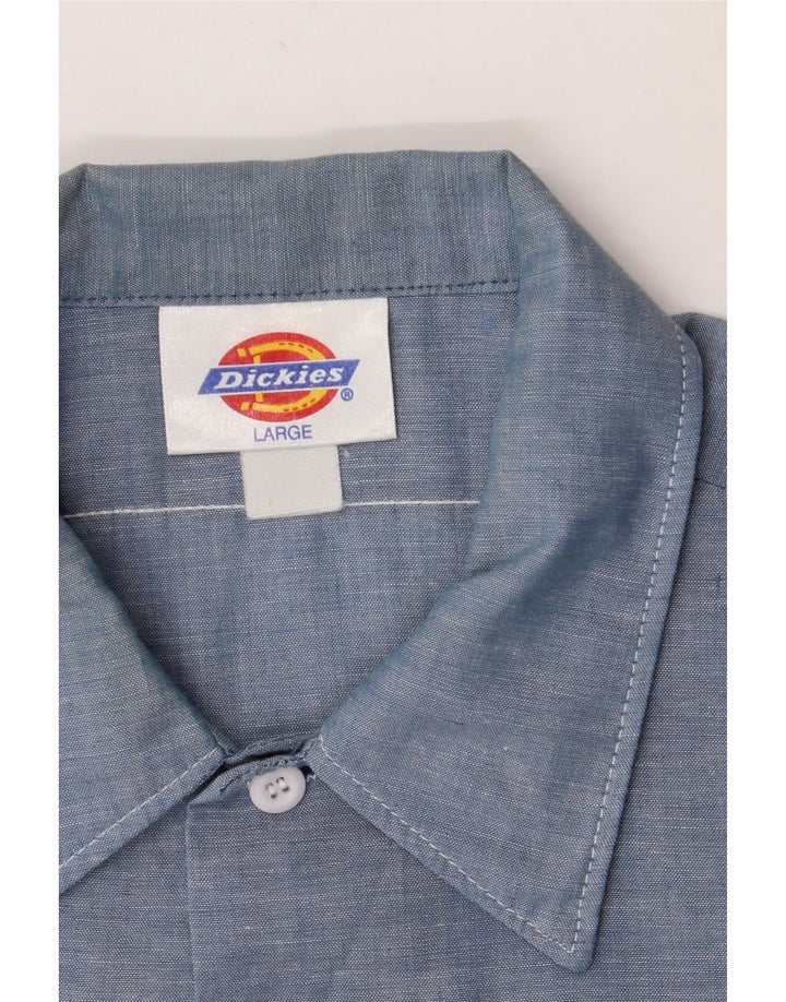 DICKIES Herren-Kurzarmhemd, groß, aus blauer Baumwolle
