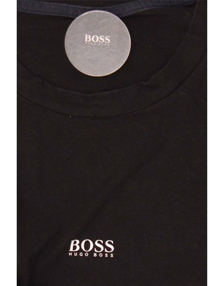 Hugo Boss Herren-Top, langärmelig, mittelschwarz, Baumwolle
