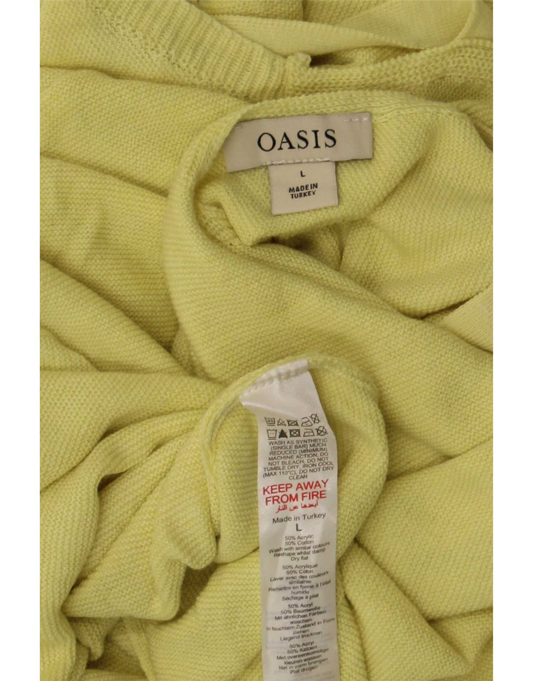 Oasis Damen-Blusenoberteil in Übergröße, Gr. 42, Größe L, gelbes Acryl