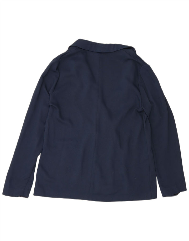 Topshop Damen-Blazerjacke mit 1 Knopf, UK 14, Größe L, Marineblau, Polyester