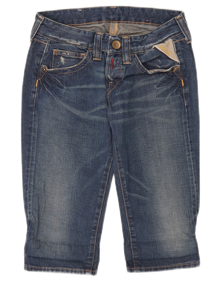 Replay Damen Jeansshorts W24 XS Blaue Baumwolle