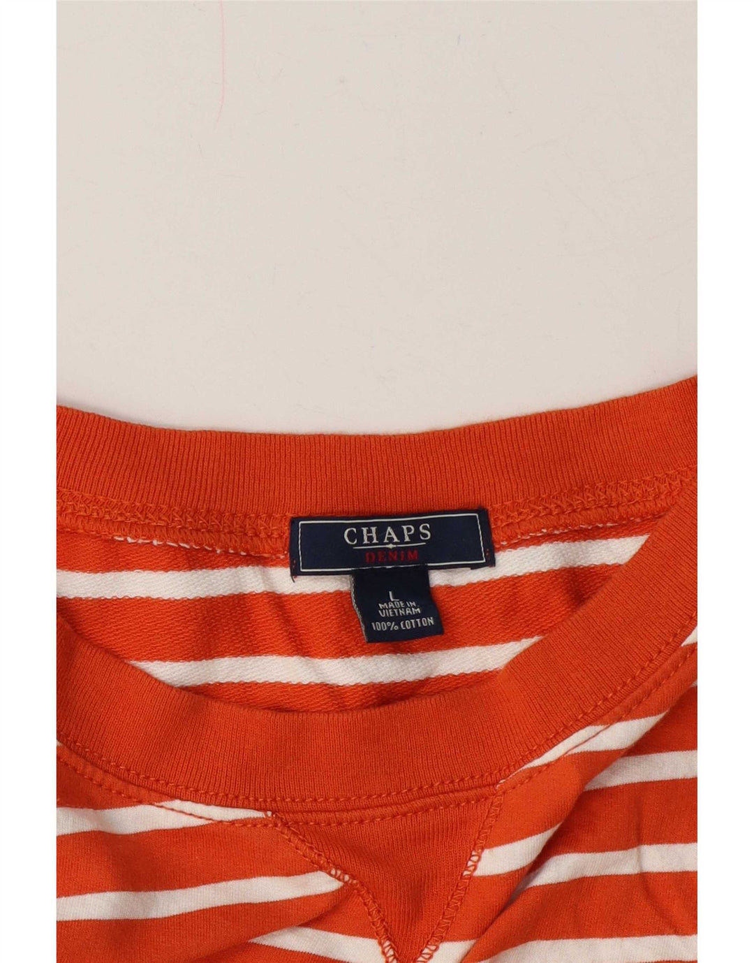 Chaps Damen-Sweatshirt-Pullover, UK 16, groß, orange gestreift, Baumwolle