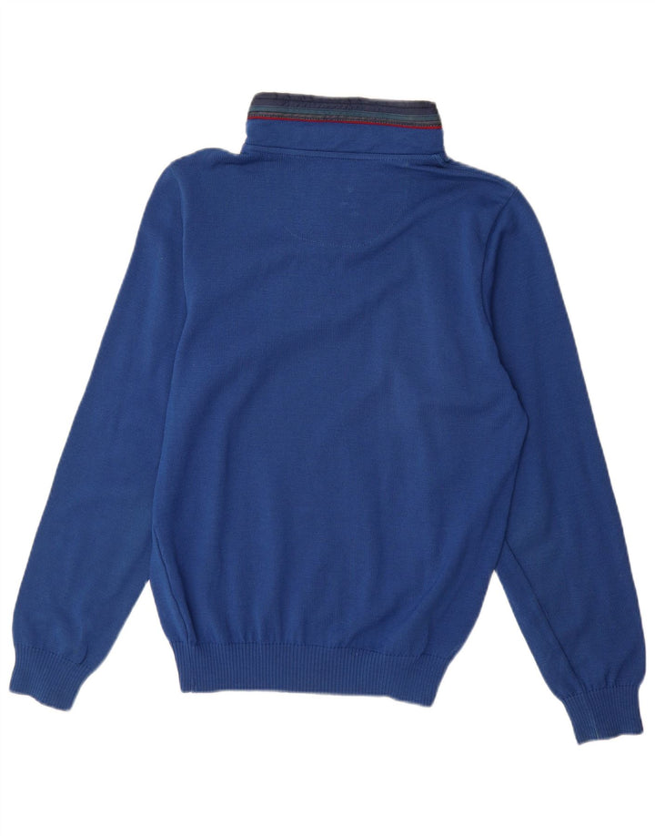 PAUL & SHARK Herren Yachting Pullover mit Reißverschluss am Hals Mittelblaue Schurwolle