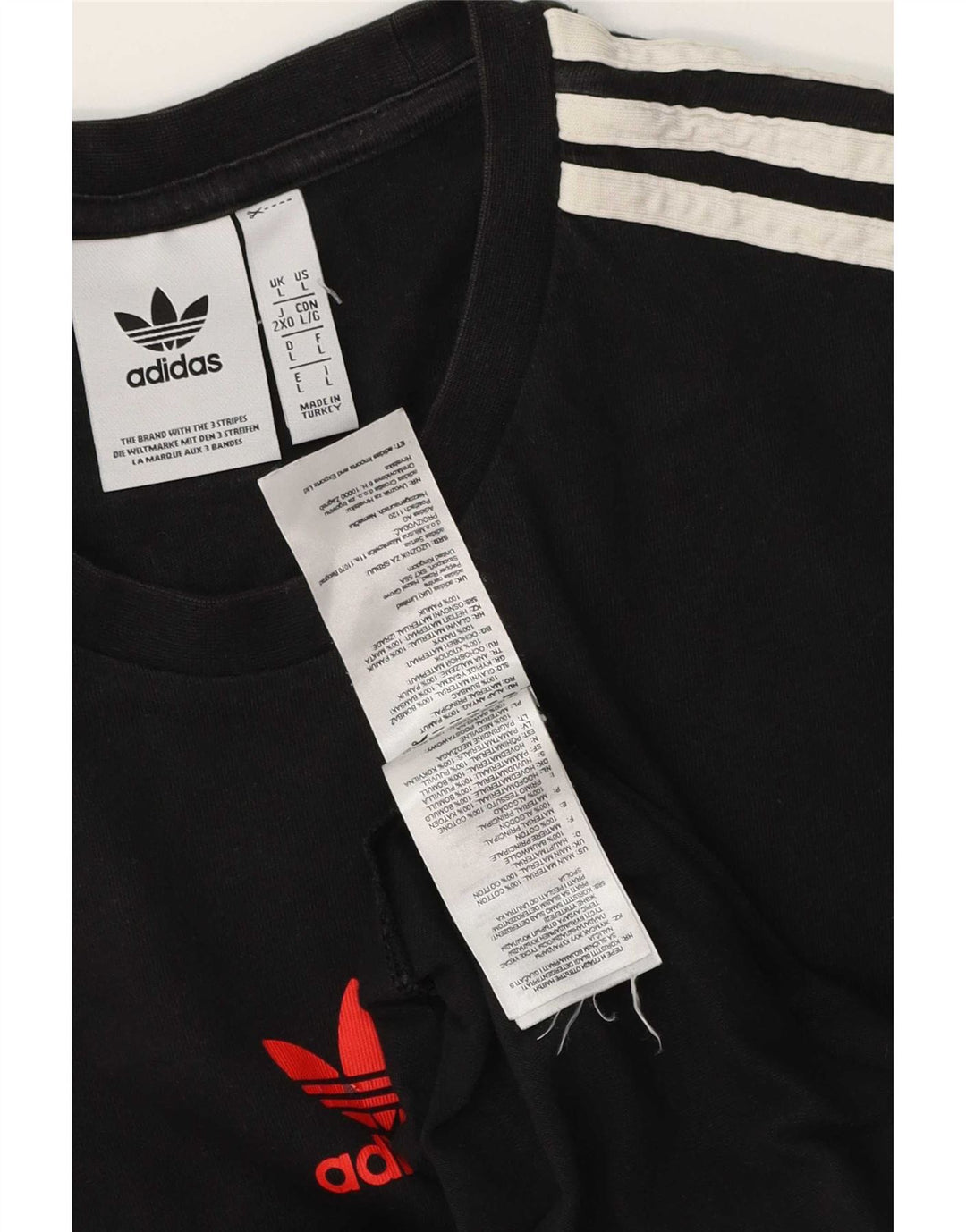 Adidas Herren Grafik T-Shirt Top Large Schwarz Baumwolle