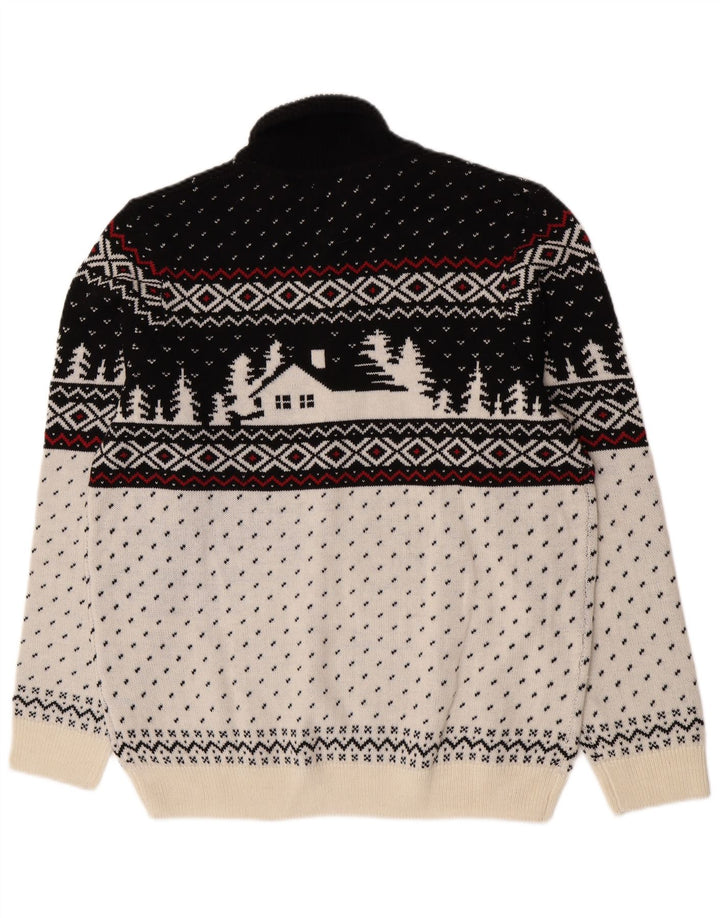 C&A Herren-Pullover mit Rollkragen, XL, Weiß, Fair-Isle-Acryl