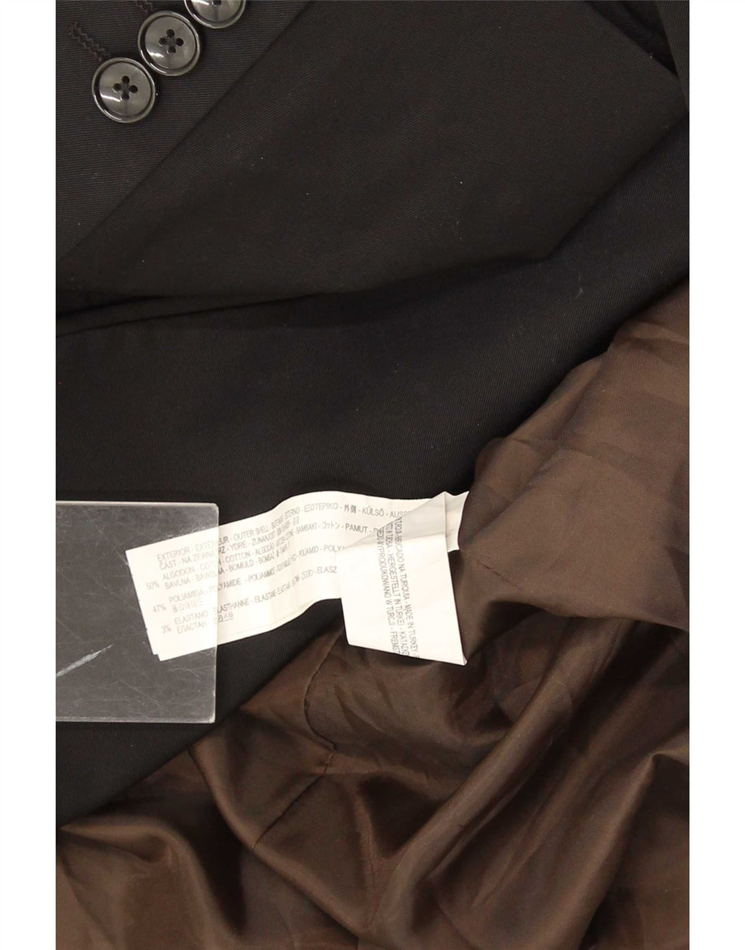 Zara Herren-Blazer mit 2 Knöpfen, EU 54, XL, schwarze Baumwolle