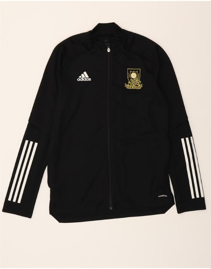 ADIDAS Mens Aeroready Graphic Tracksuit Top Jacket Medium Black Polyester Vintage Adidas and Second-Hand Adidas from Messina Hembry 