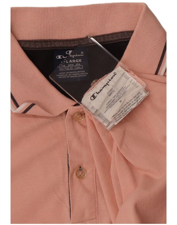 CHAMPION Herren Poloshirt XL Rosa Baumwolle
