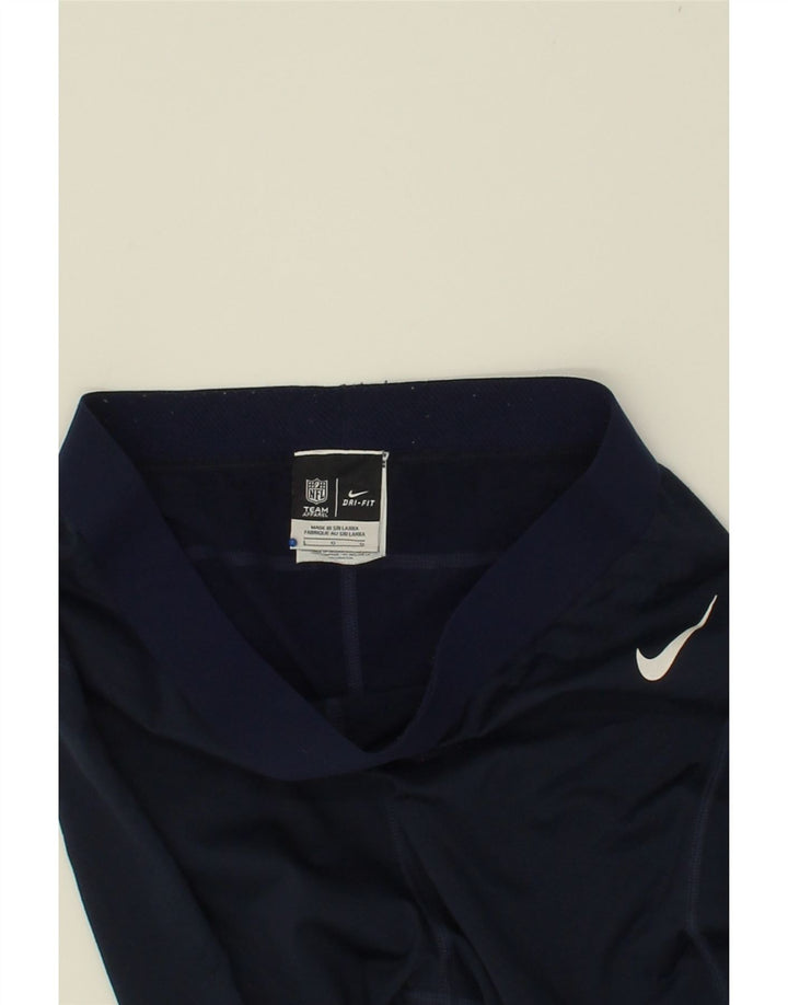NIKE Womens Cowboy Cut Graphic Leggings UK 14 Large  Navy Blue Polyester Vintage Nike and Second-Hand Nike from Messina Hembry 