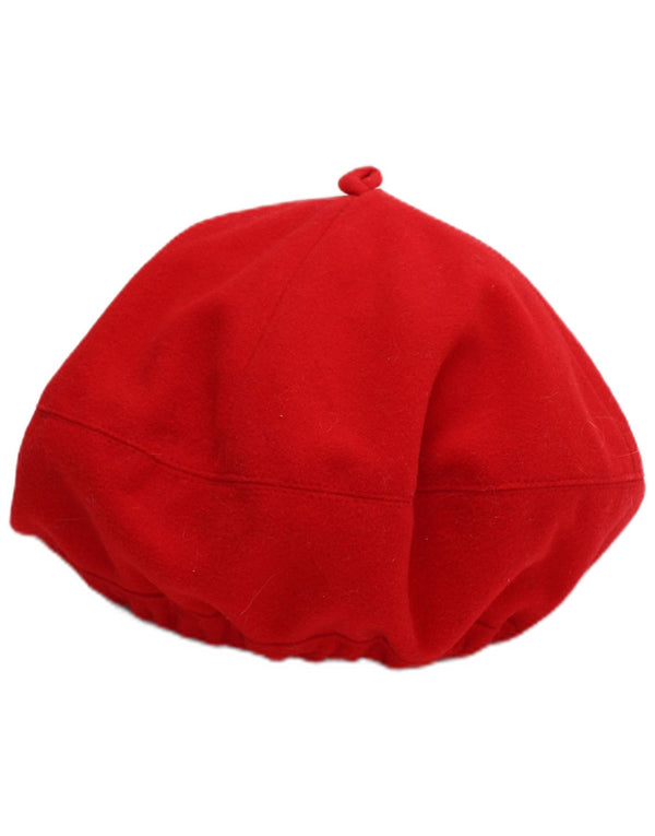Vintage Mädchen-Fleece-Baskenmütze, 6–7 Jahre, rotes Polyester