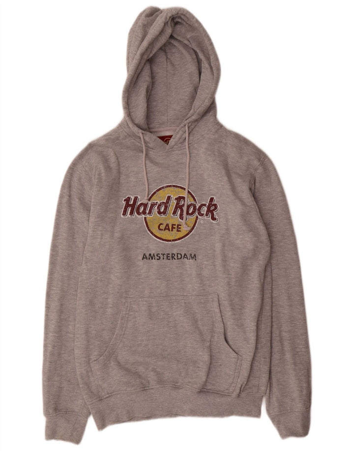 Hard Rock Cafe Herren-Kapuzenpullover „Amsterdam Graphic“, groß, grau, Polyester