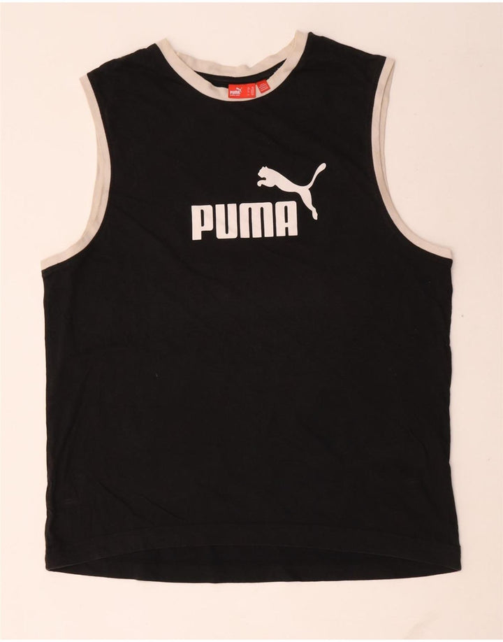 Puma Herren Graphic Vest Top 2XL Schwarz Colourblock Baumwolle
