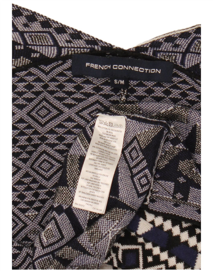 French Connection Damen-Cardigan-Pullover UK 10 Small Marineblau Geometrisch