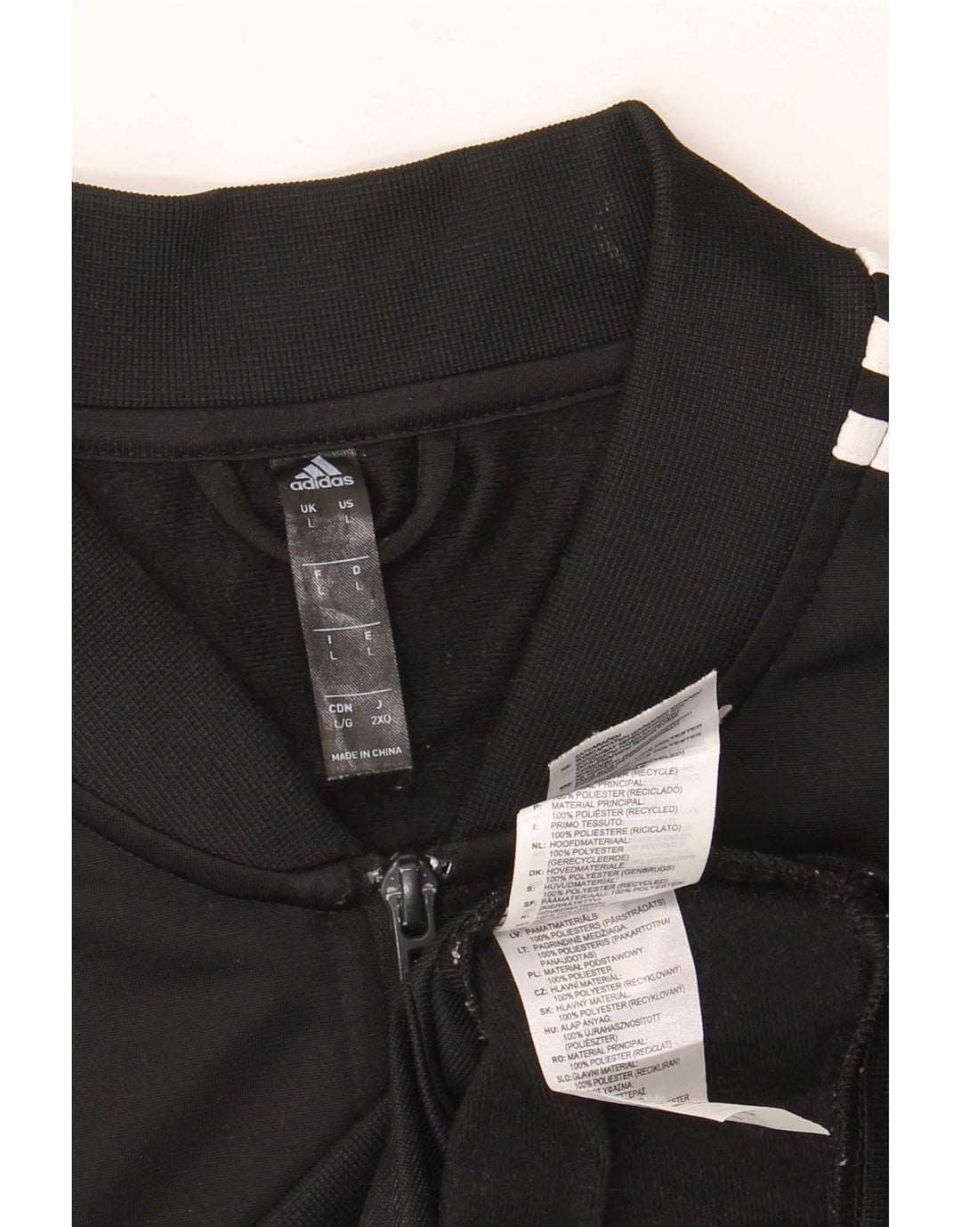 Adidas Herren-Trainingsanzug-Top-Jacke, groß, aus schwarzem Polyester