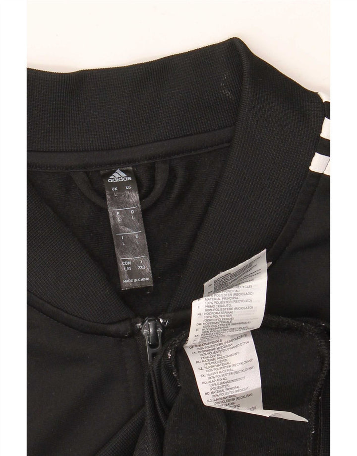 Adidas Herren-Trainingsanzug-Top-Jacke, groß, aus schwarzem Polyester