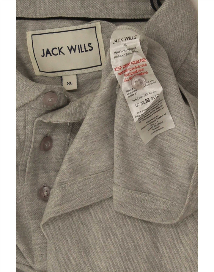 Jack Wills Herren-Poloshirt XL aus grauer Baumwolle