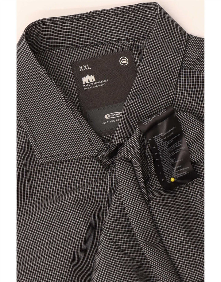 G-Star Herrenhemd 2XL Grau Gingham Baumwolle