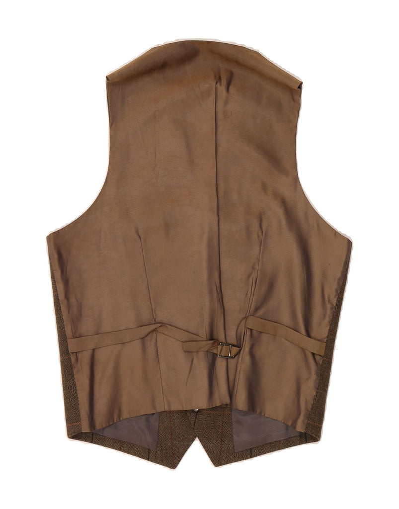FERAUD Mens Waistcoat IT 44 XS Brown Check Wool Vintage Feraud and Second-Hand Feraud from Messina Hembry 