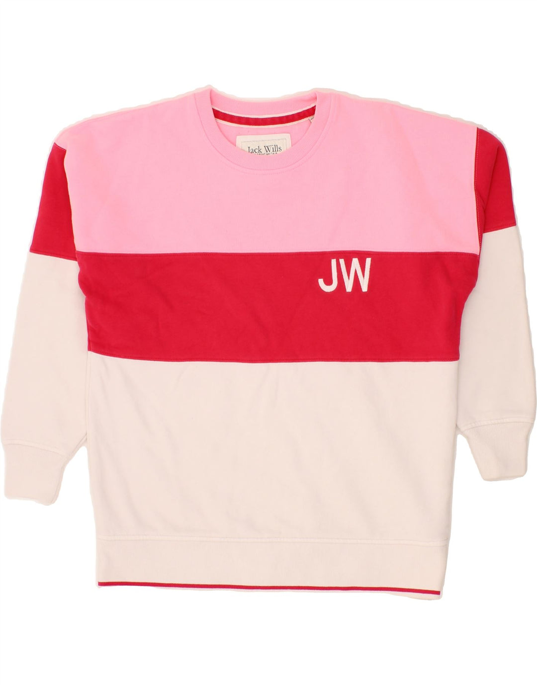 JACK WILLS Womens Oversized Sweatshirt Jumper UK 10 Small  Pink Vintage Jack Wills and Second-Hand Jack Wills from Messina Hembry 