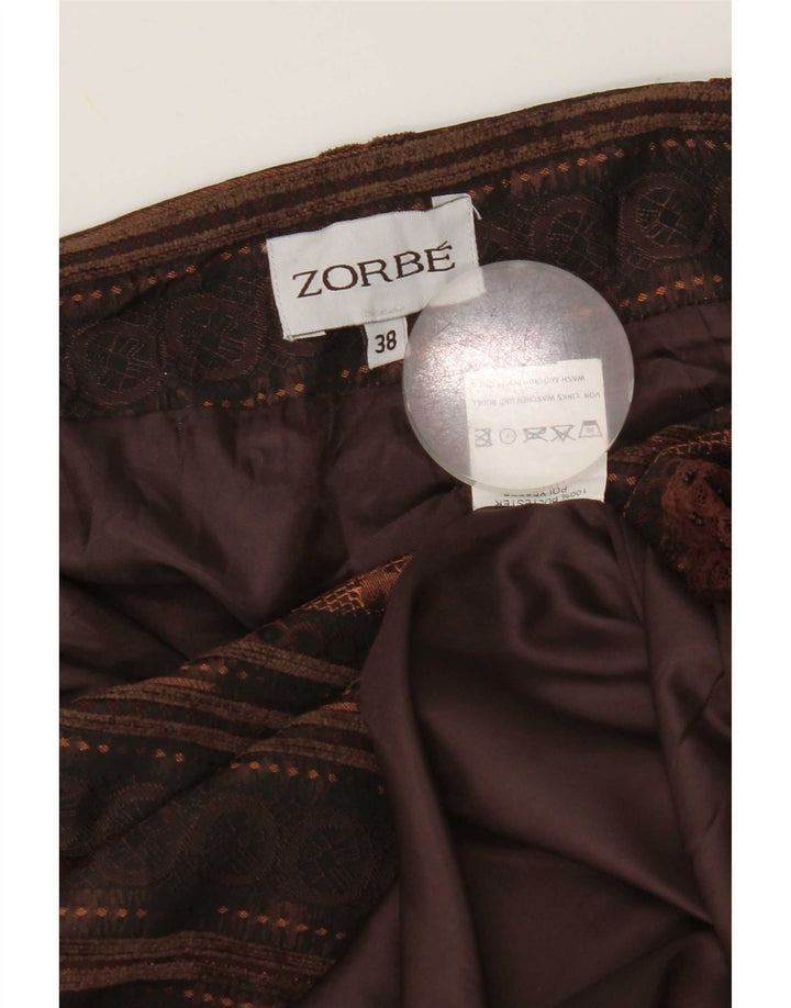 Zorbe Damen Asymmetrischer Stufenrock EU 38 Medium W30 Braun gestreift