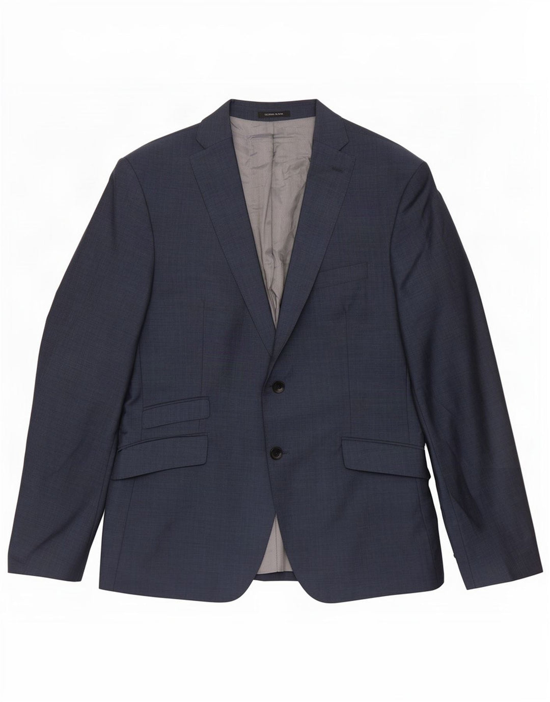 Zara Herren-Blazer mit 2 Knöpfen, EU 52, große marineblaue Wolle