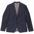 Zara Herren-Blazer mit 2 Knöpfen, EU 52, große marineblaue Wolle