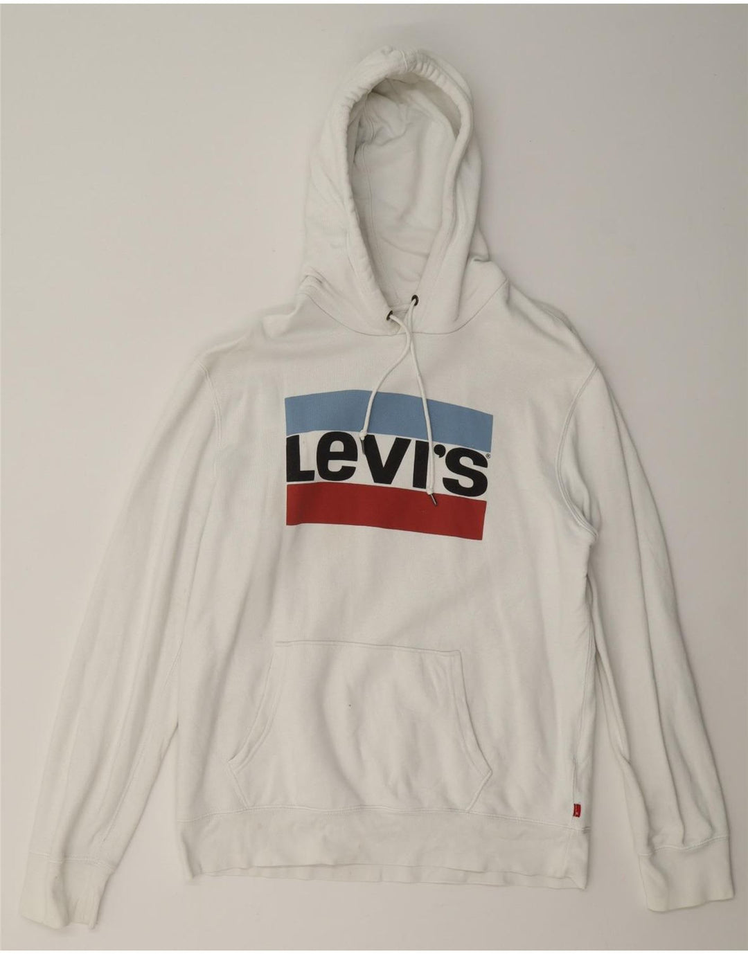 Levi's Herren-Pullover mit grafischem Kapuzenpullover, groß, aus weißer Baumwolle