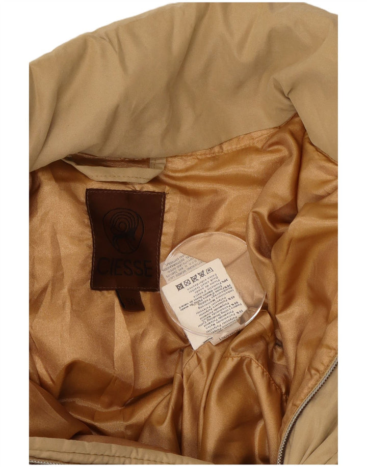 Vintage Herren Wattierte Jacke IT 50 Large Beige Polyester