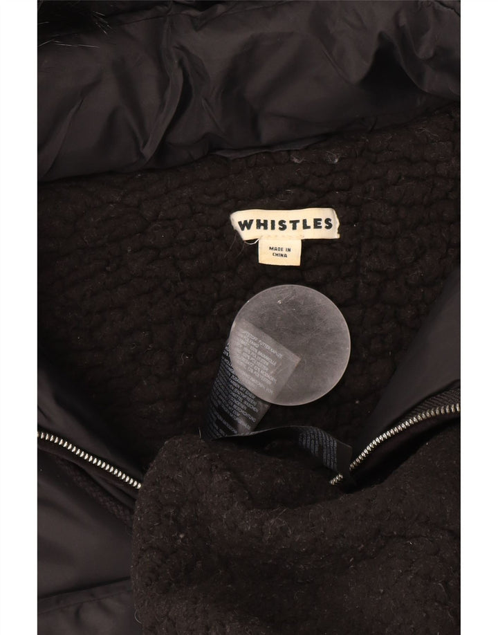 Whistles Wattierter Damenmantel mit Kapuze, UK 14, Mittelschwarz, Polyamid