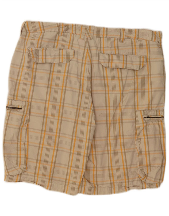 NIKE Mens Cargo Shorts Medium Beige Plaid