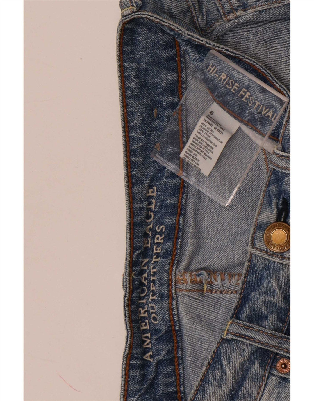 American Eagle Damen-Jeansshorts im Distressed-Look, US 8, Mittel, W30, Blau