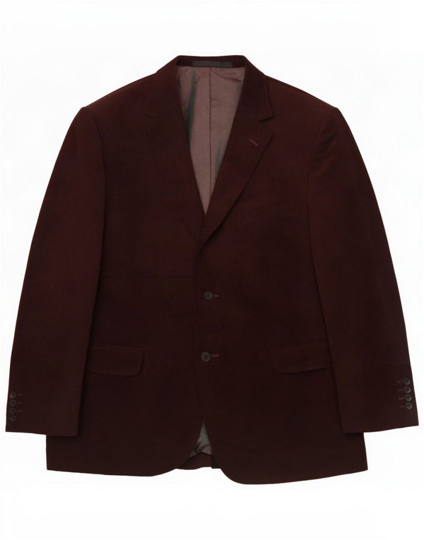 Marks & Spencer Herren-Blazer, kurz, 2 Knöpfe, UK 44, XL, Kastanienbraun, Polyester