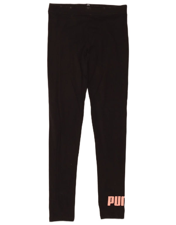 Puma Mädchen-Grafik-Leggings, 15–16 Jahre, schwarze Baumwolle