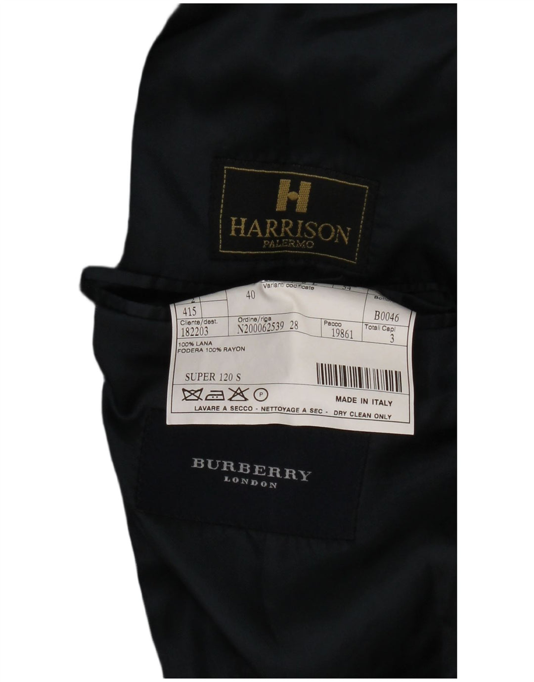 Burberry Herren-Blazer mit 3 Knöpfen, IT 54, große marineblaue Wolle