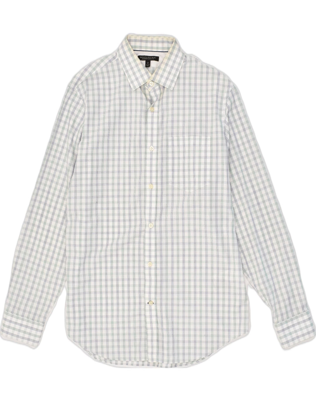 BANANA REPUBLIC Mens NON - IRON Classic Fit Shirt Medium Grey Check Cotton | Vintage Banana Republic | Thrift | Second-Hand Banana Republic | Used Clothing | Messina Hembry 