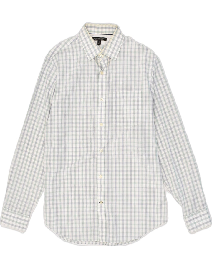 BANANA REPUBLIC Mens NON - IRON Classic Fit Shirt Medium Grey Check Cotton | Vintage Banana Republic | Thrift | Second-Hand Banana Republic | Used Clothing | Messina Hembry 
