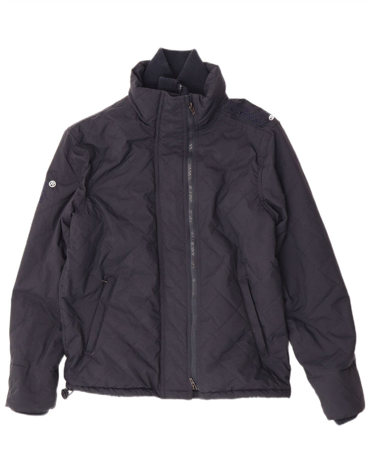 Superdry Herren Wattierte Jacke UK 38 Medium Marineblau Nylon