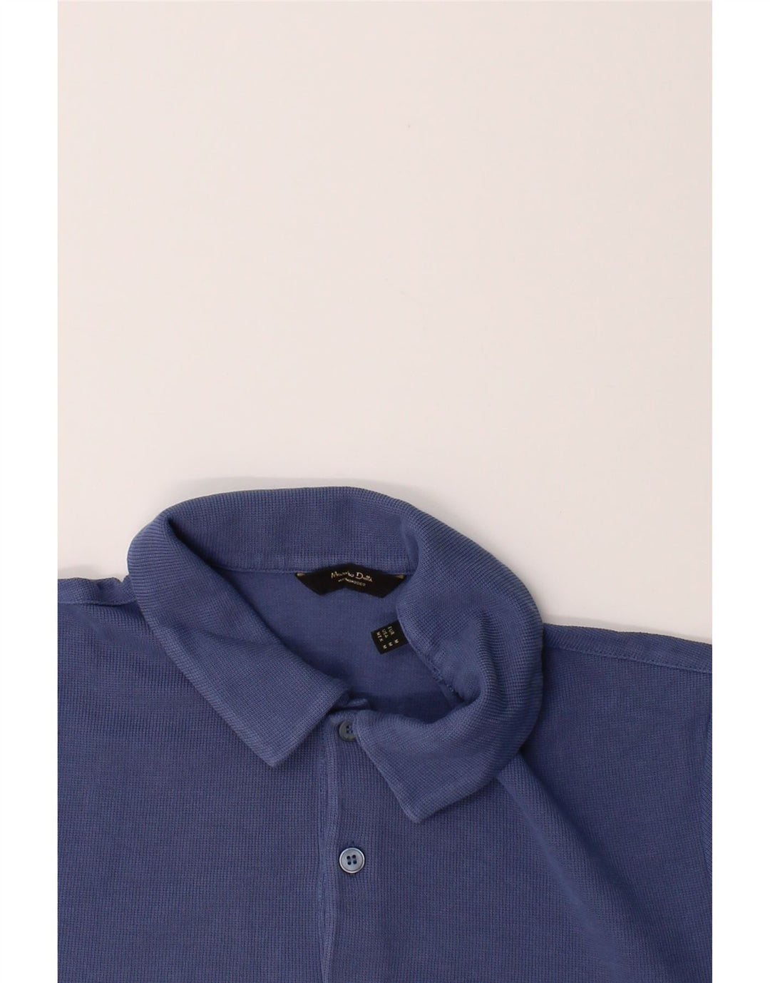MASSIMO DUTTI Mens Polo Shirt Medium Blue Cotton Vintage Massimo Dutti and Second-Hand Massimo Dutti from Messina Hembry 