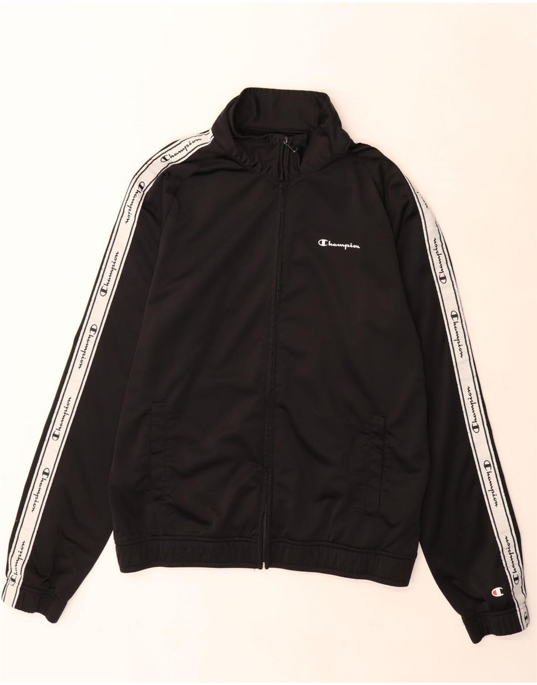 Champion Herren-Trainingsanzugoberteil mit Grafik, Größe L, Schwarz, Farbblock