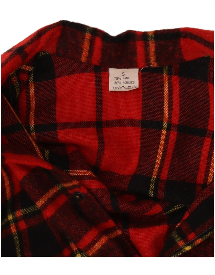 Vintage Herren Flanellhemd Kleine rote Karowolle