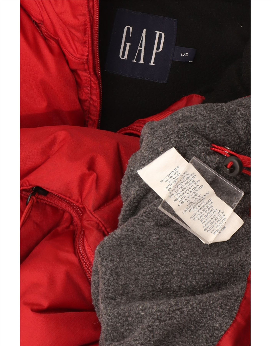 Gepolsterte Herrenweste von Gap, UK 40, Größe L, rotes Nylon