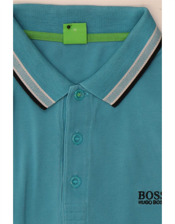 Hugo Boss Herren-Poloshirt mit normaler Passform, mittelblau gestreift