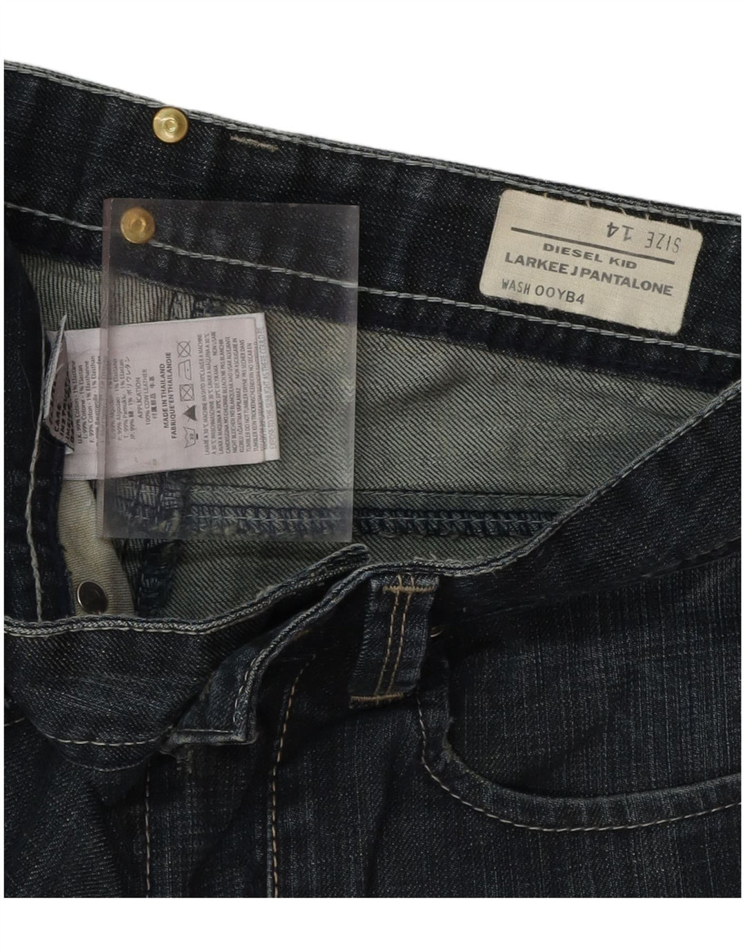 DIESEL Larkee Straight Jeans für Jungen, 13–14 Jahre, W30 L31, marineblaue Baumwolle