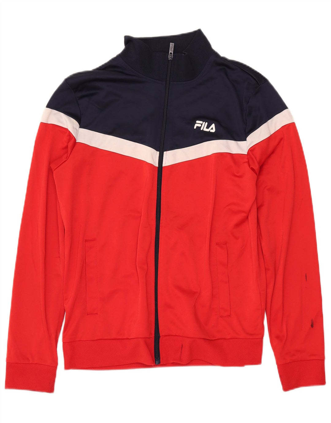 FILA Herren-Trainingsanzug-Oberteil, Jacke, klein, rot, Farbblock-Polyester