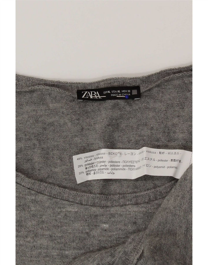 Zara Damen Weste Top UK 18 XL Graue Viskose