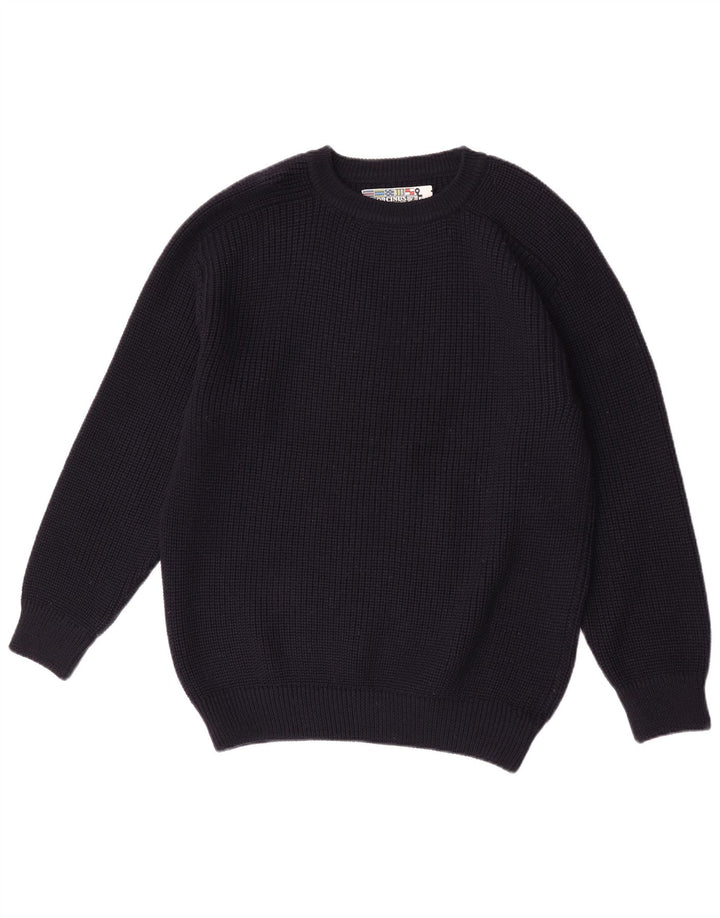 Orcinus Herren-Pullover mit Rundhalsausschnitt, mittlere marineblaue Wolle