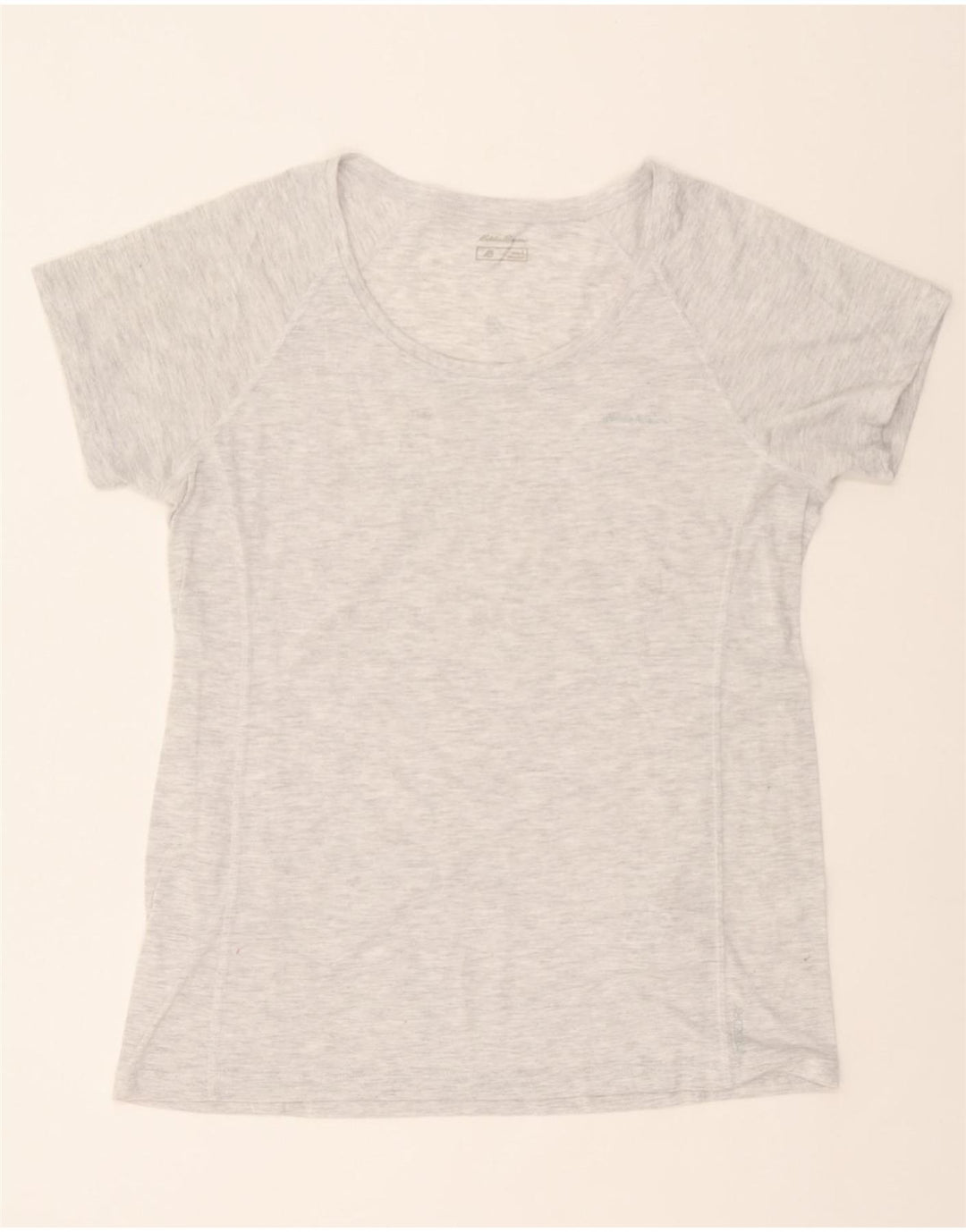 EDDIE BAUER Womens T-Shirt Top UK 14 Large Grey Polyester Vintage Eddie Bauer and Second-Hand Eddie Bauer from Messina Hembry 