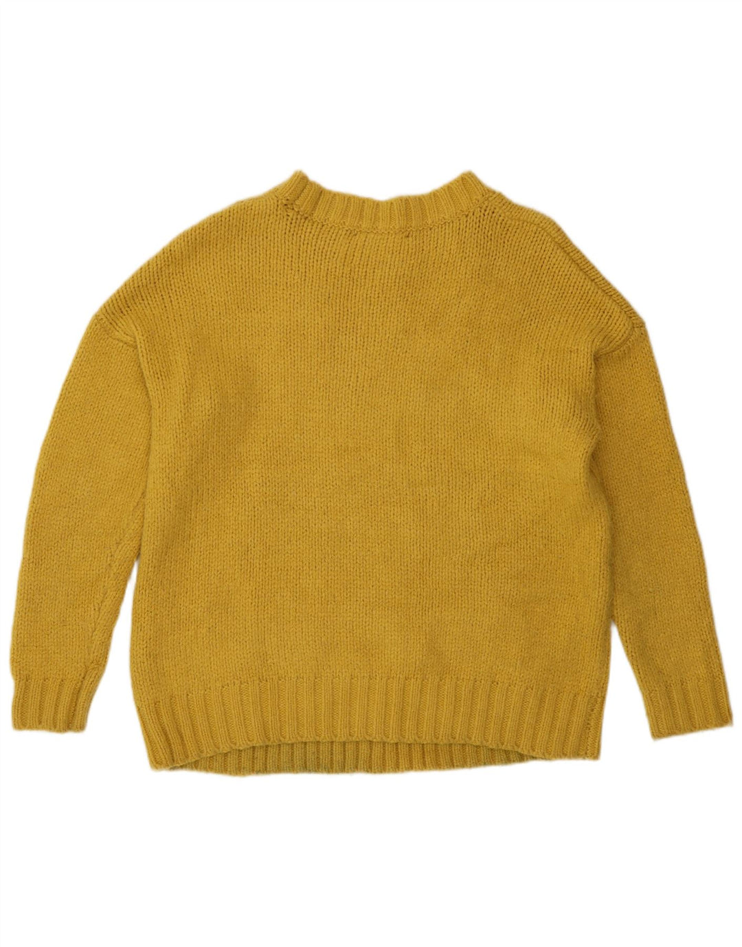 Marks & Spencer Damen-Pullover mit Rundhalsausschnitt, UK 14, mittelgelbes Acryl