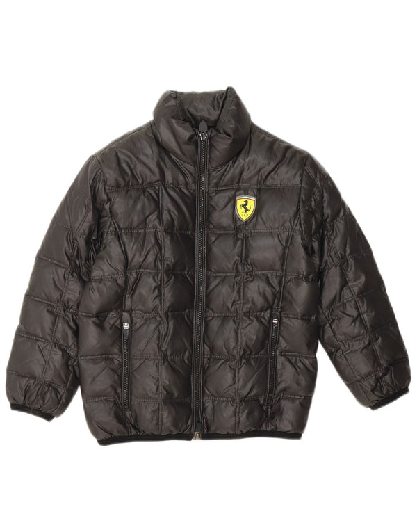 Ferrari Wattierte Jacke für Jungen, 7–8 Jahre, schwarzes Nylon